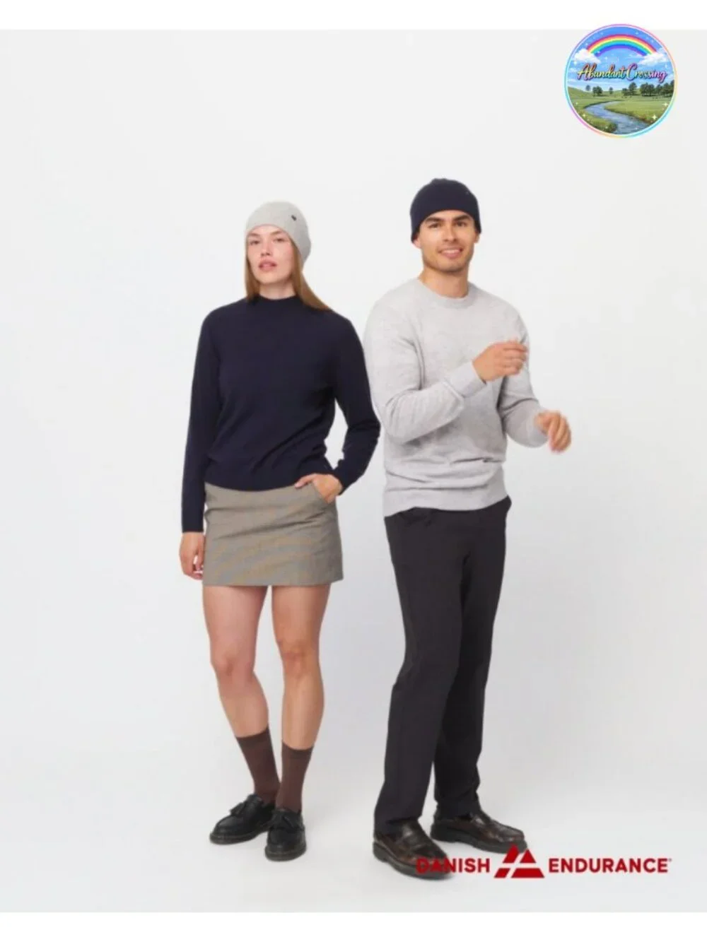 100% Cashmere Beanie Soft Knit Ribbed Cuff One Size Men Women